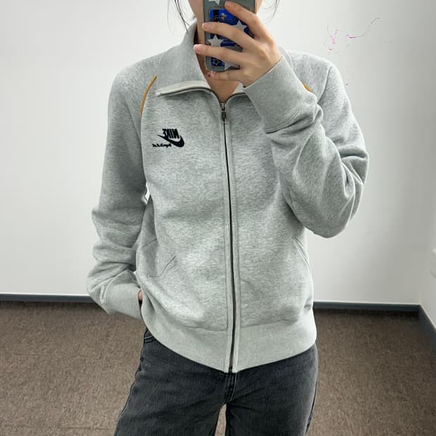 Nike 나이키 벨벳로고 백포인트 그레이 집업