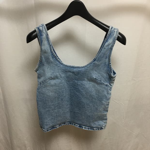 zara denim tank top