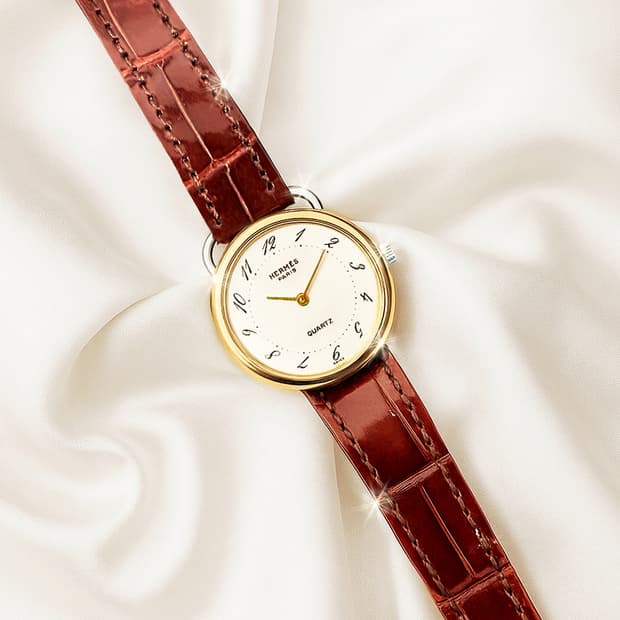 에르메스 아쏘(HERMES ARCEAU) 여성용 악어 가죽 시계