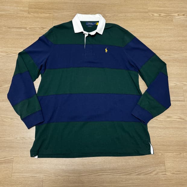 폴로 랄프로렌 스트라이프 럭비티 긴팔 XL