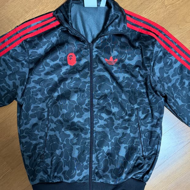 베이프 아디다스 올오버 프린트 탑 블랙 져지 트랙탑