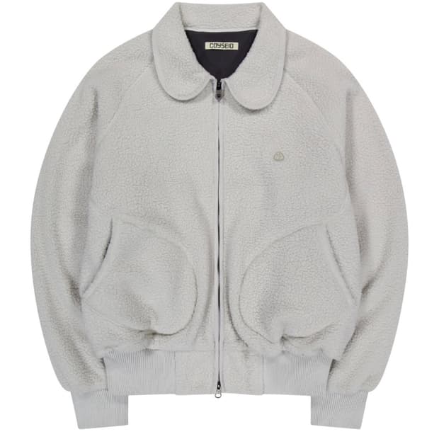 COYSEIO ROUND FLEECE JACKET LIGHT GREY