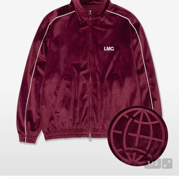 LMC VELOUR TRACK TOP burgundy