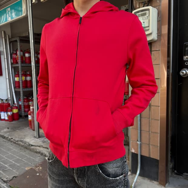 휴고 보스 백 라인 후드 집업