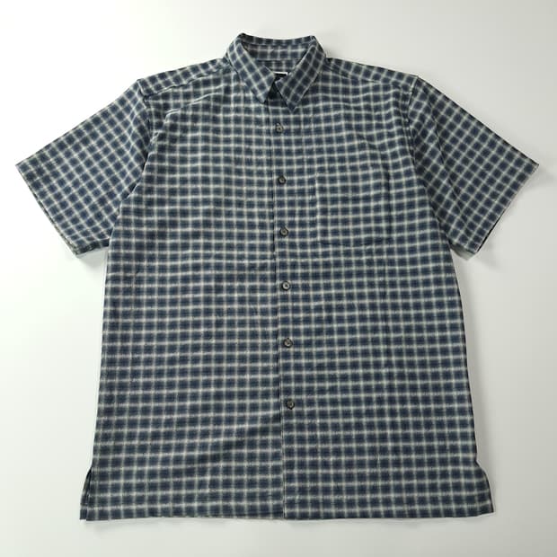 CK758 XL 노스페이스 90s 스모키 블록 체크 반팔 셔츠 남방
