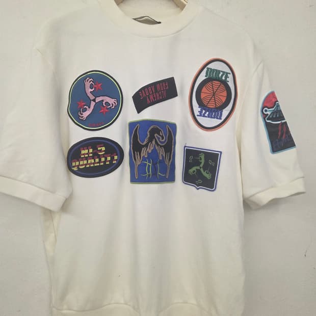 디젤 패치 반팔 맨투맨 화이트 S