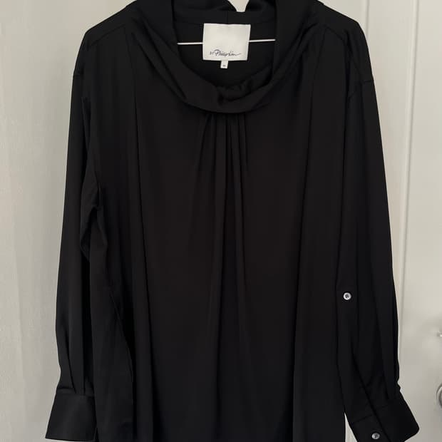 black drape blouse