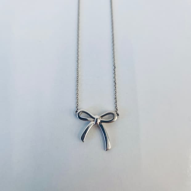 티파니앤코 실버리본 보우 펜던트 목걸이 1.5mm (006)