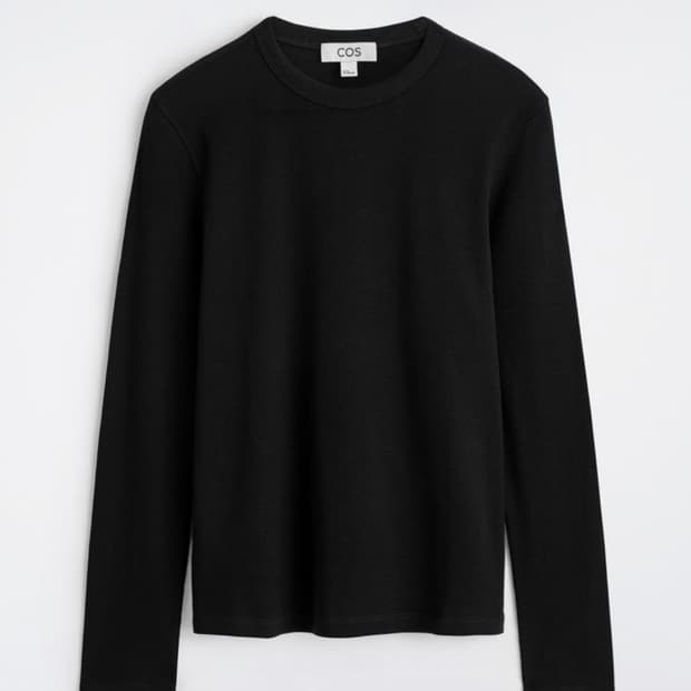 코스 슬림 리브드 롱슬리브 L