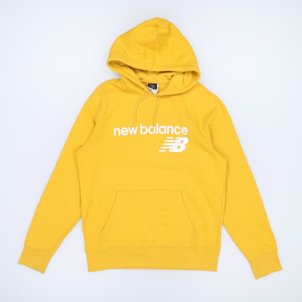 [100] 뉴발란스 센터 빅로고 풀오버 후드티 머스타드 3964