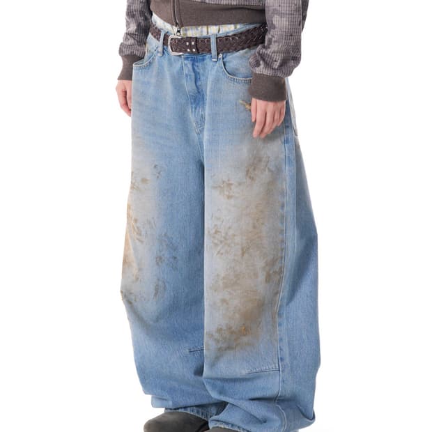 Aakam Dirty Washed Denim Pants