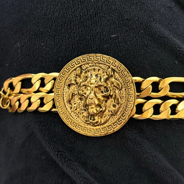 오네갸루 골드 팔찌 빅 펜던트 볼드 체인 갸루 악세 빈티지