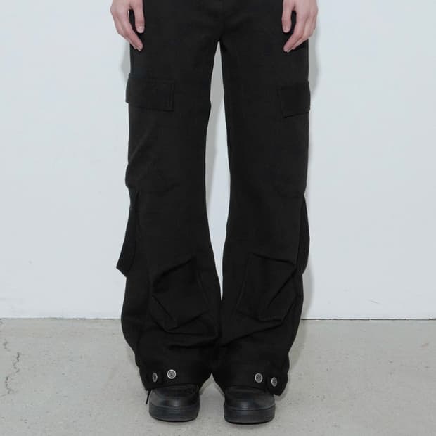 보헤미안서울 STRAP CARGO SWEATPANTS, BLACK S