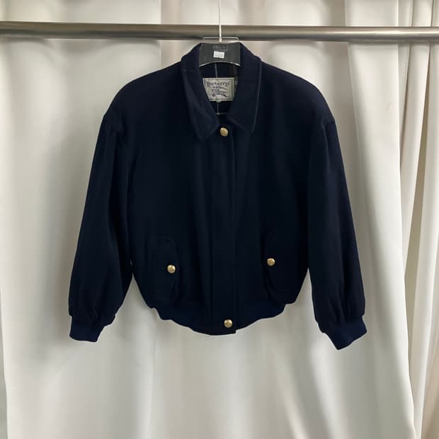 버버리 네이비 울 블루종 자켓