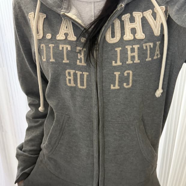 후아유 그레이 후드집업 S