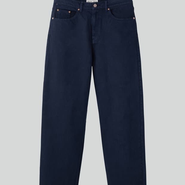 렉토 regular fit denim pants navy - S