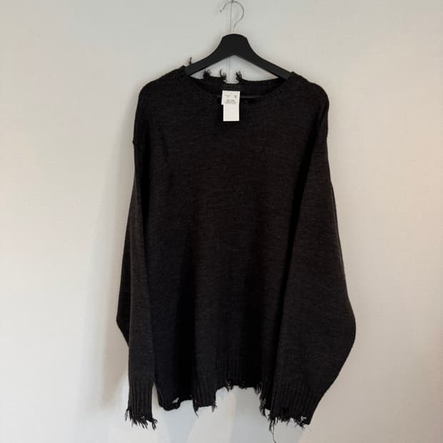 요지야마모토 syte 데미지 차콜 니트 3사이즈