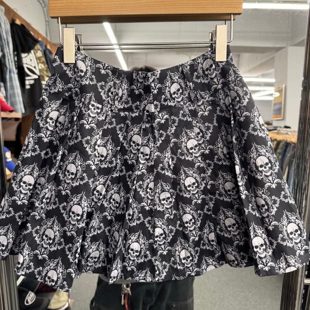 ROMWE 빈티지 스컬 미니스커트