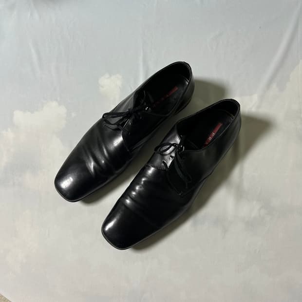 Prada semi square toe derby shoes