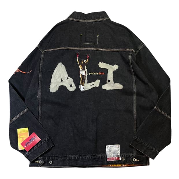 후부 무하마드 알리 올드스쿨 빅로고 데님 자켓 (새 택)