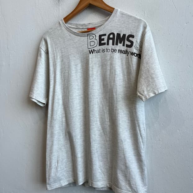 BEAMS 빔즈 레터링 반팔 티셔츠