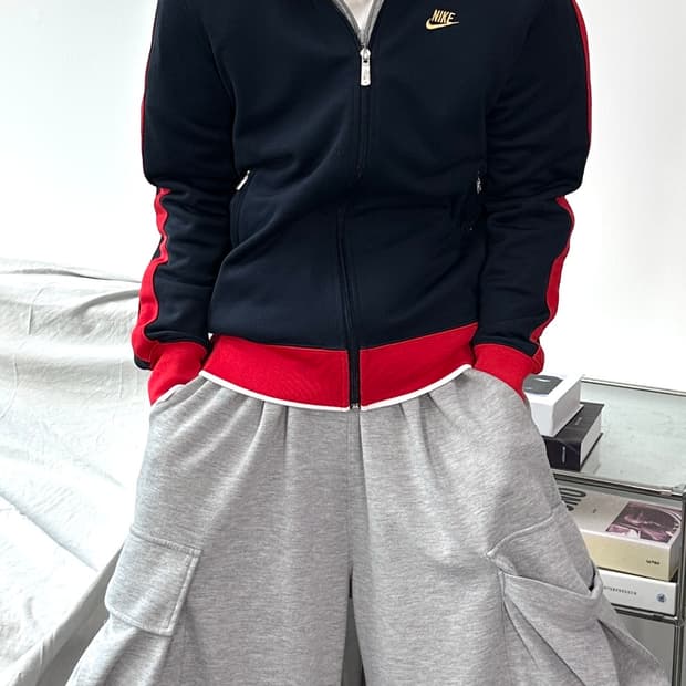 나이키 00s 네이비 레드 트렉탑 져지 M