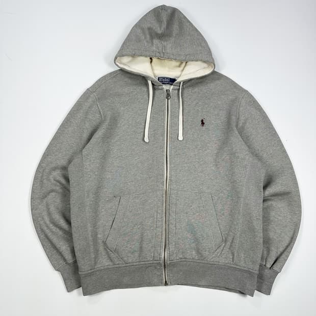 폴로 랄프로렌 클래식 헤비코튼 후드집업 그레이 XL