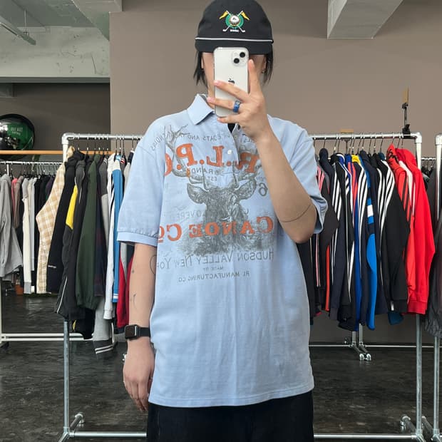 폴로 랄프로렌 프린팅 카라 반팔 티셔츠