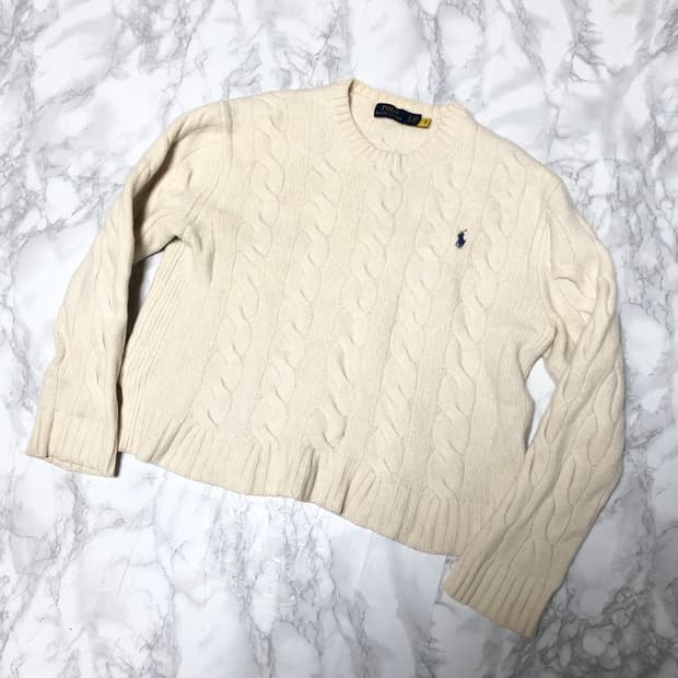 폴로 랄프로렌 케이블 니트 캐시미어 스웨터