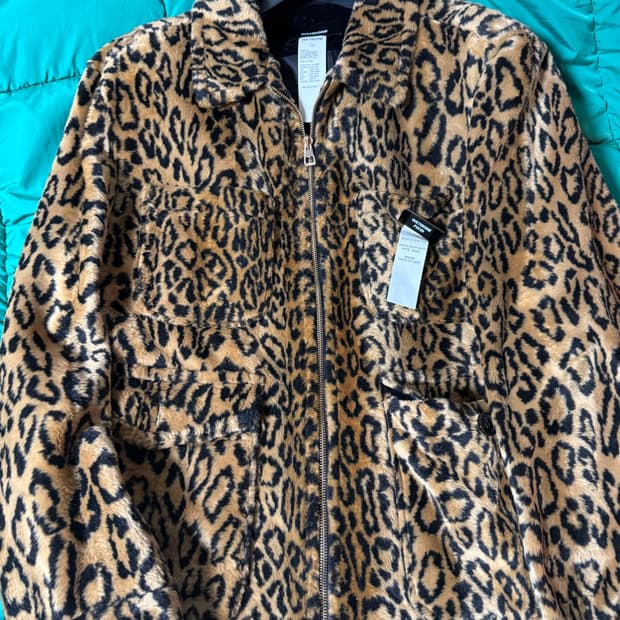 WE11DONE 래오파드 퍼 자켓