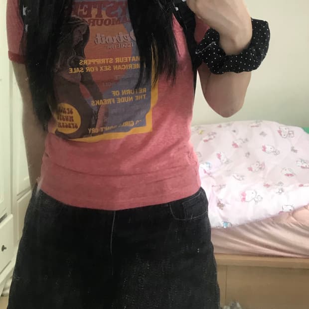 히스테릭글래머 히스걸 링거 반팔 레드