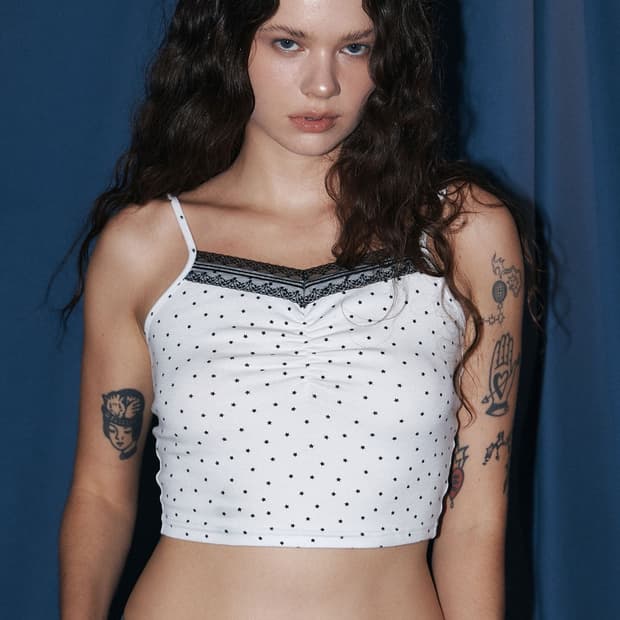 플리즈노팔로우 Star Shirring Sleeveless (White)