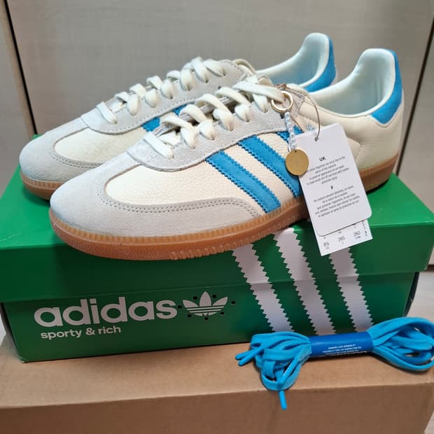 265 아디다스 삼바 스포티앤리치 크림 블루 ie7096