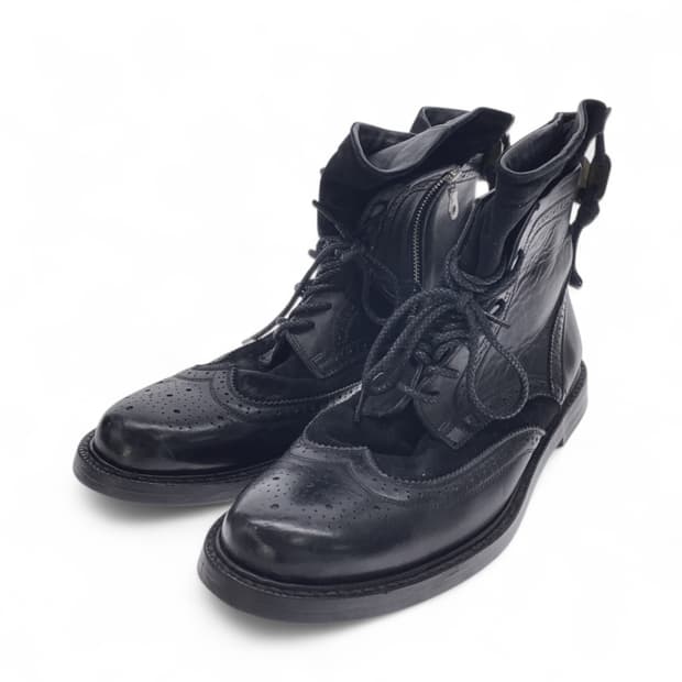 미하라 야스히로 레이어드 가죽 부츠