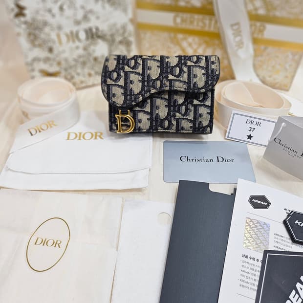 디올 오블리크 새들 카드지갑