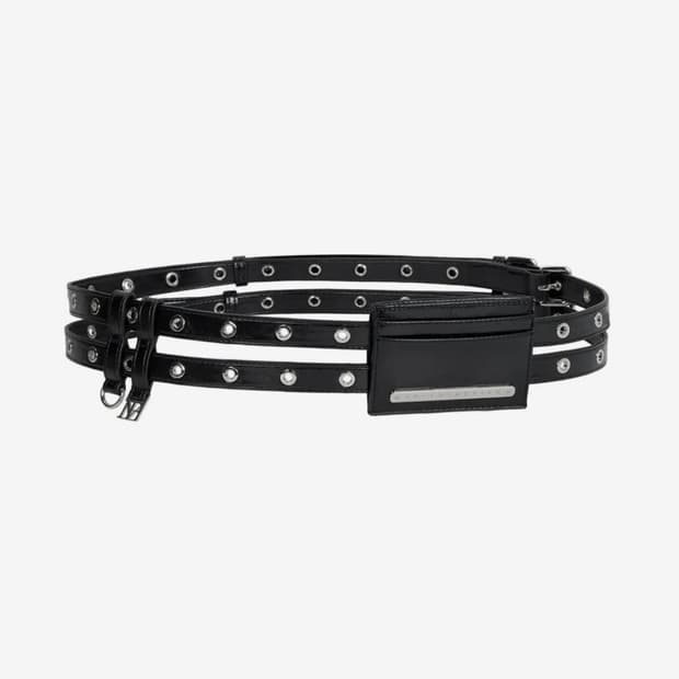 트리밍버드 Leather Card Wallet Belt [ Black ]
