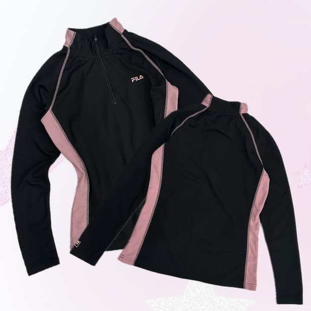 재팬 기능성 휠라 긴팔티셔츠 스포츠 스포티 반집업 아노락 트레이닝