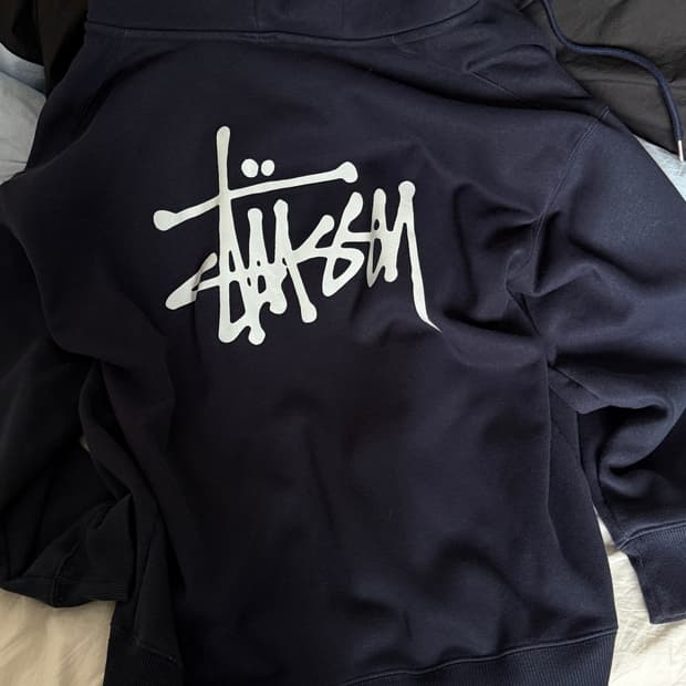 스투시 후드집업 m 네이비