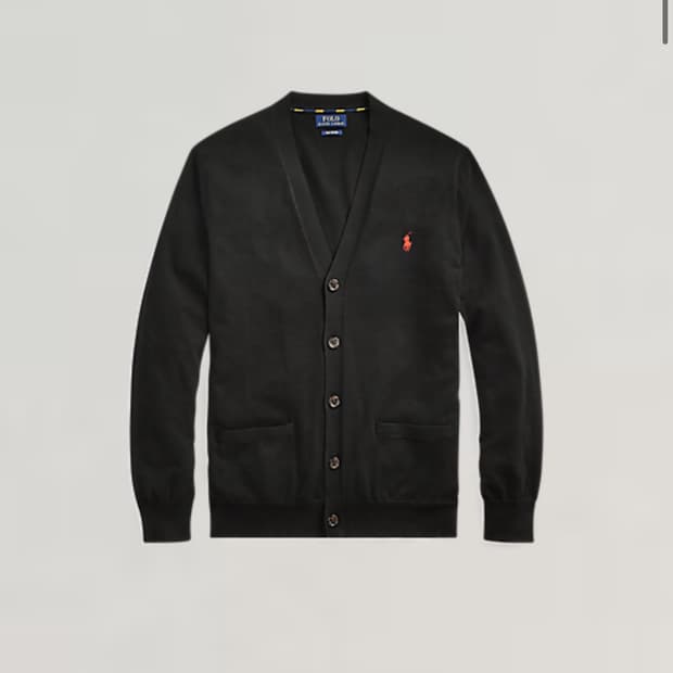 폴로랄프로렌 피마 코튼 가디건 블랙 L