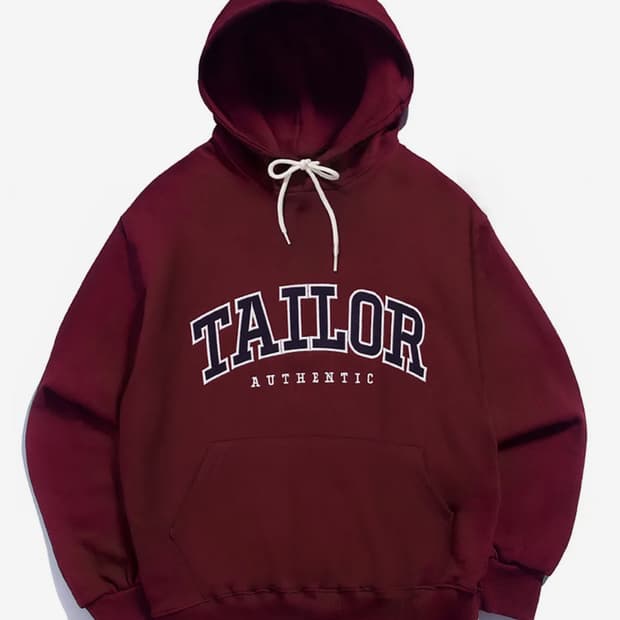 (정품) 엔비엘 로고 기모 후드 _ 버건디