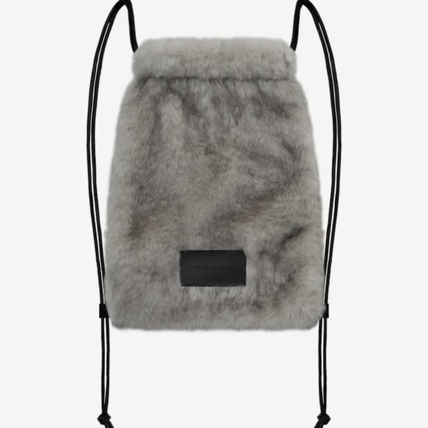 트리밍버드 퍼 스트링 백 라이트그레이