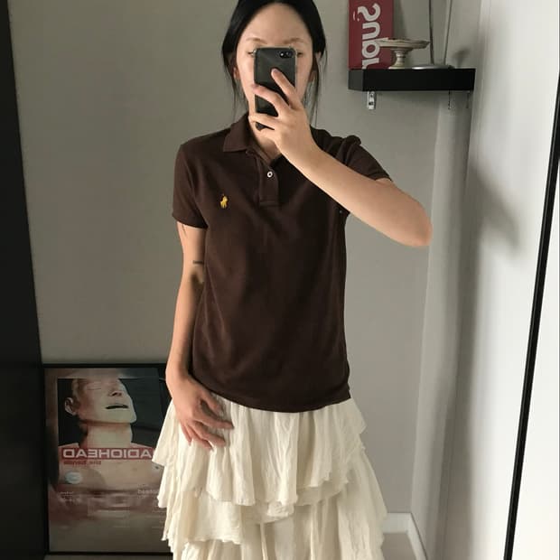폴로 랄프로렌 포니로고 브라운 카라티