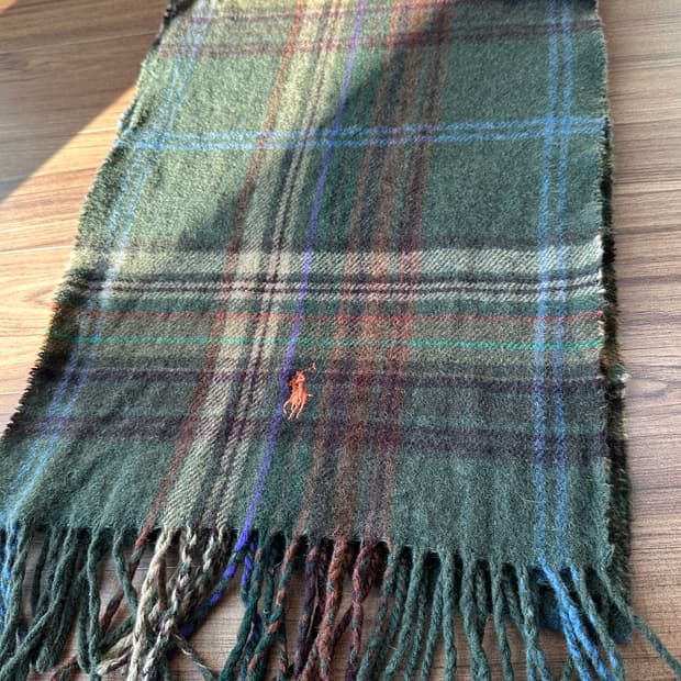 폴로 체크 울 머플러(made in Italy)