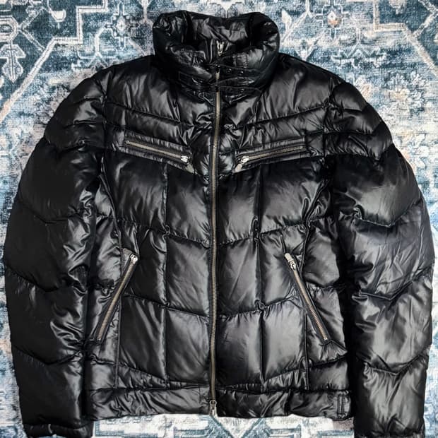 일본 빈티지 y2k 바이커 푸퍼 버클 경량 패딩