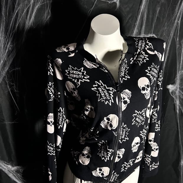Dig Deep skull punk zip-up