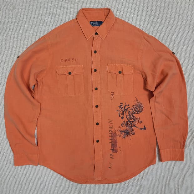 Polo Ralph Lauren 오렌지 린넨 셔츠