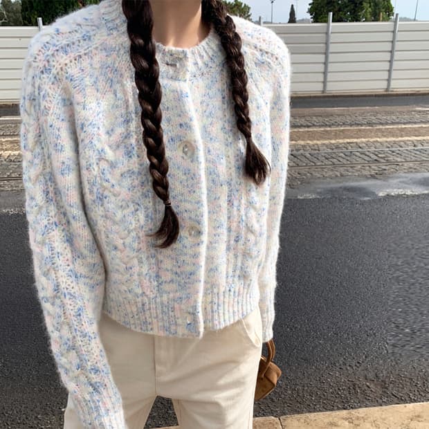 메이비베이비(MAYBEBABY) 디어리스트 블루소다 벌스데이가디건 새상품