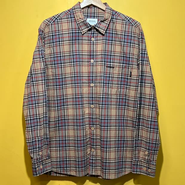 [M] 커버낫 베이지 체크 셔츠