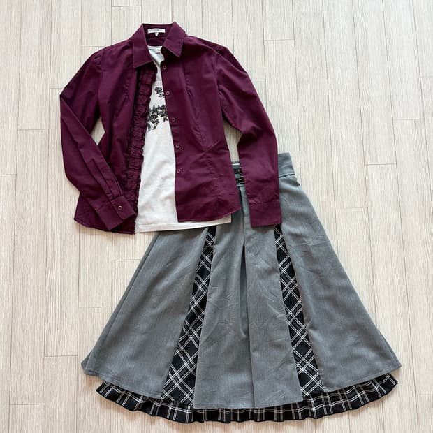 jpn 엑시즈팜 갸루 펑크 러힙 괴짜 레이어드 코디세트