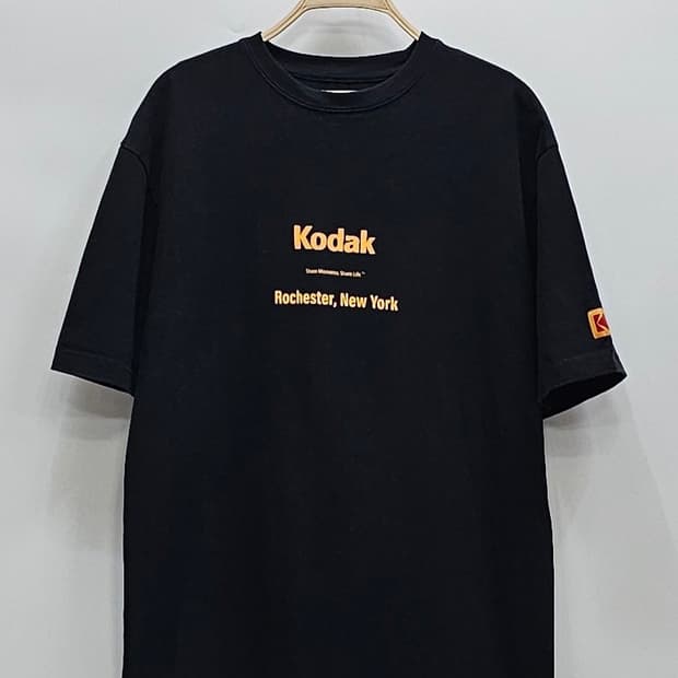 Kodak 21SS 코닥 메일러 오버핏 반팔 티셔츠 / 남 L 블랙